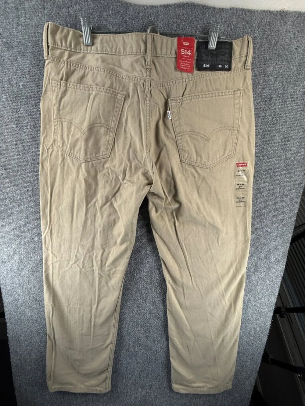 NWD Levi's 514 Straight Fit Jean Chinchilla Soft Washed Twill 36x30 Beige Men